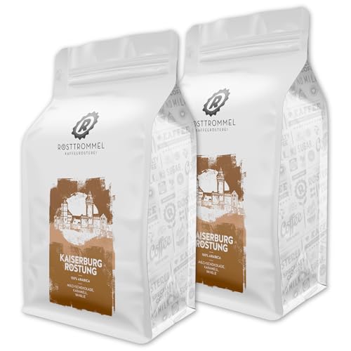 RÖSTTROMMEL Kaiserburg, KAFFEE, Ganze Kaffee-Bohnen 2x1kg, 100% Arabica, Röstung 4/10, Brasilien, Geschmack: Milchschokolade - Karamell - Vanille, nachhaltiger Spitzenkaffee, ausgezeichnete Kaffeefarm von ROESTTROMMEL KAFFEERÖSTEREI