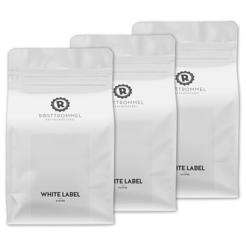 RÖSTTROMMEL WHITE LABEL - Special Blend KAFFEE, Ganze Kaffee-Bohnen 3x1kg, 100% Arabica, Röstung 4.5/10, Brasilien, Geschmack: mittelkräftig, Nuss, Schokolade von ROESTTROMMEL KAFFEERÖSTEREI