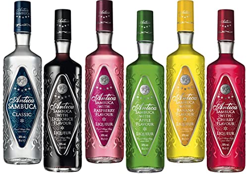 URALTES SAMBUCA-SET MIT 6 GLSERN von Rossi d'Asiago