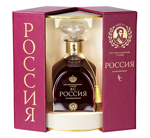 Kizljar ROSSIYA Brandy I 700ml I 40% Vol. I 15 Jahre alter Brandy I Perfekte Balance von Früchten und Gewürzen I Offizieller Brandy des Kremls von ROSSIYA
