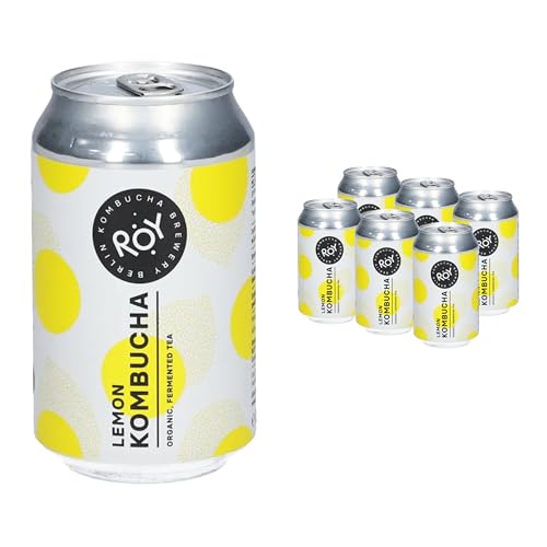 ROY Kombucha Lemon Bio, 6 Dosen à 330 ml Bio Kombucha mit Zitrone, handgefertigt in unserer Berliner Brauerei, vegan, glutenfrei, laktosefrei, 6er Pack, inkl. 1,50 € Pfand ROY Kombucha Lemon Bio, 6 Dosen à 330 ml Bio Kombucha mit Zitrone, handgefertigt in unserer Berliner Brauerei, vegan, glutenfrei, laktosefrei, 6er Pack, inkl. 1,50 € Pfand von ROY Kombucha Brewery Berlin