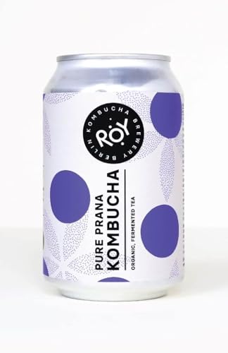 ROY Pure Prana Kombucha Bio, 330 ml Bio Kombucha, handgefertigt in unserer Berliner Brauerei, vegan, glutenfrei, laktosefrei (EINWEG, 1,50 € Pfand) von ROY Kombucha Brewery Berlin