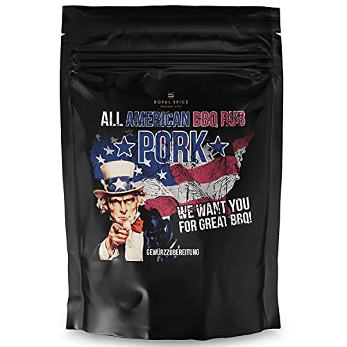 All American BBQ Pork 1kg - Für perfektes Pulled Pork - Authentisch Amerikanische Barbecue Trockenmarinade Für Unverwechselbaren Grillgenuss von ROYAL SPICE