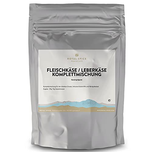 Royal Spice Leberkäse/Fleischkäse Gewürzmischung 435g inkl. Kutterhilfsmittel mit Umrötung & Nitrit Pökelsalz - Für bis zu 15 Kg Gesamtmasse! - Bayrischer Leberkaes mit knuspriger Kruste von ROYAL SPICE