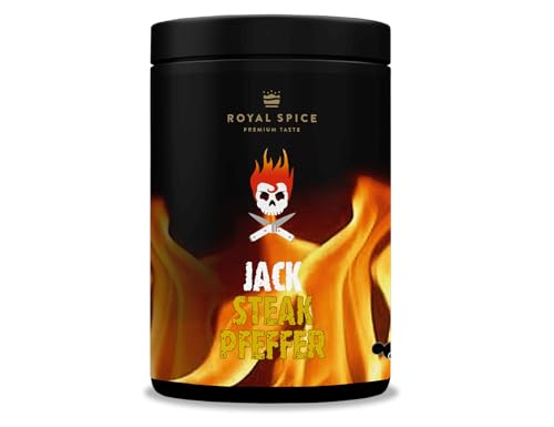 Jack Steakpfeffer Gewürz in Restaurantqualität, mischung für beste Steaks von Rind, Schwein und Geflügel sowie Dry Aged Fleisch (270g) von ROYAL SPICE