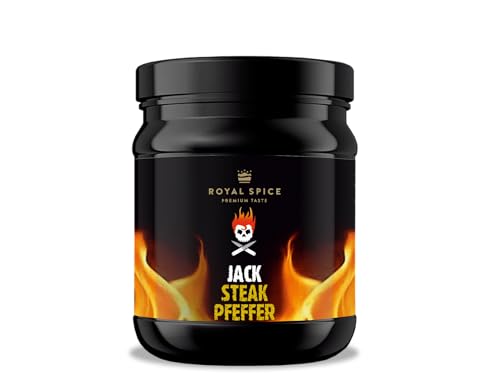 Jack Steakpfeffer Gewürz in Restaurantqualität, mischung für beste Steaks von Rind, Schwein und Geflügel sowie Dry Aged Fleisch (530g) von ROYAL SPICE