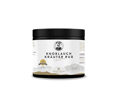 Knoblauch Kräuter Rub von Grillweltmeister Klaus Breinig, ieales Steak Fleisch und Grillgewürz für Longjobs und BBQ, kurzgebratenes und Grillfleisch (300 Gramm Dose) von ROYAL SPICE