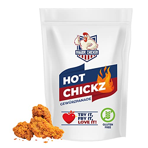 Major-Chicken "HOT CHICKZ" - Chicken Gewürzpanade/Hähnchen Marinade 500g - Für den Original Fried Chicken Geschmack - So crispy and extra spicy Hot - Paniermischung für Chicken Wings, Hot Wings uvm von ROYAL SPICE bbq rubs & spices