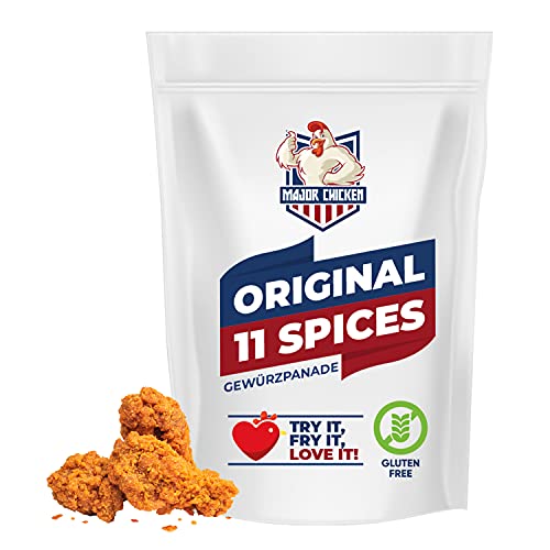 Major-Chicken "ORIGINAL 11 SPICES" - Chicken Gewürzpanade/Hähnchen Marinade 220g - 11 unglaubliche Gewürze für den Original Fried Chicken Geschmack - Paniermischung für Chicken Wings, Hot Wings uvm von ROYAL SPICE bbq rubs & spices