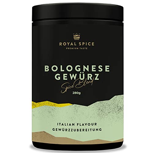 Royal Spice Bolognese Gewürz 280g - Italienische Gewürzmischung für Tomatensoßen, Spaghetti Bolognese, Lasagne & Pizzasoße - Mit intensiver Tomate, fruchtigem Basilikum & mediterranen Aromen von ROYAL SPICE