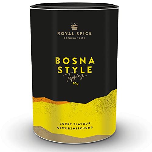 Royal Spice Bosna Gewürz "Bosna Style" 80g - Bratwurst Gewürzmischung für die beste Bosna, die Du je hattest - Currywurst & Bratwurst Gewürz mit Authentischer Würzung als perfektes Topping von ROYAL SPICE bbq rubs & spices