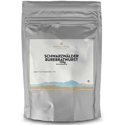 Royal Spice Bratwurst Gewürz 100g - Schwarzwälder Burebratwurst/Bauernbratwurst - Delikate Bratwurst Gewürzmischung zur Herstellung der regionalen Wurstspezialität nach traditioneller Bauernart Royal Spice Bratwurst Gewürz 100g - Schwarzwälder Burebratwurst/Bauernbratwurst - Delikate Bratwurst Gewürzmischung zur Herstellung der regionalen Wurstspezialität nach traditioneller Bauernart von ROYAL SPICE