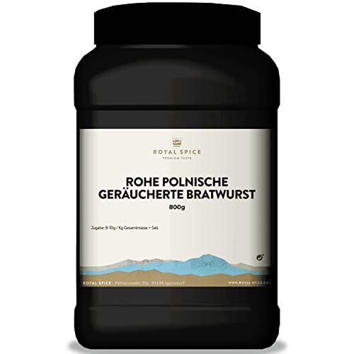 Royal Spice Bratwurst Gewürz Rohe polnische geräucherte Bratwurst 800g - Polnische Bratwurst Gewürzmischung für jede Art von geräucherter Wurst mit schöner, roter Farbe & intensivem Geschmack Royal Spice Bratwurst Gewürz Rohe polnische geräucherte Bratwurst 800g - Polnische Bratwurst Gewürzmischung für jede Art von geräucherter Wurst mit schöner, roter Farbe & intensivem Geschmack von ROYAL SPICE