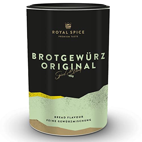 Royal Spice Brotgewürz Original 70g - Feine Brotgewürzmischung für herzhaft leckeres Roggenbrot, Graubrot und für alle Brotsorten & glatte Teige - Brotgewürz gemahlen (fein) - Brot Backen Gewürz von ROYAL SPICE