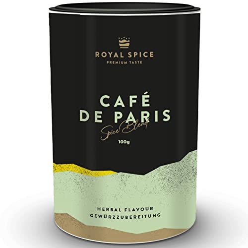 Royal Spice Cafe de Paris Gewürz 100g - Intensive Kräuterkomposition als Saucen- & Butter Gewürz für Kräuterbutter, Gewürzbutter, Saucen & Dips - Oder als Fisch und Fleisch Gewürz von ROYAL SPICE