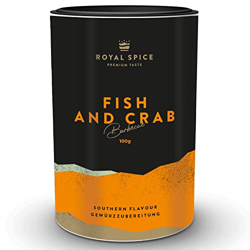 Royal Spice Fish and Crab 100g - Fisch Gewürzmischung Nach Original Rezeptur aus Louisiana - Perfekter Südstaaten Flair für Meeserfrüchte, Fisch und Eintöpe - Für Dutch Oven, Smoker & Grill von ROYAL SPICE