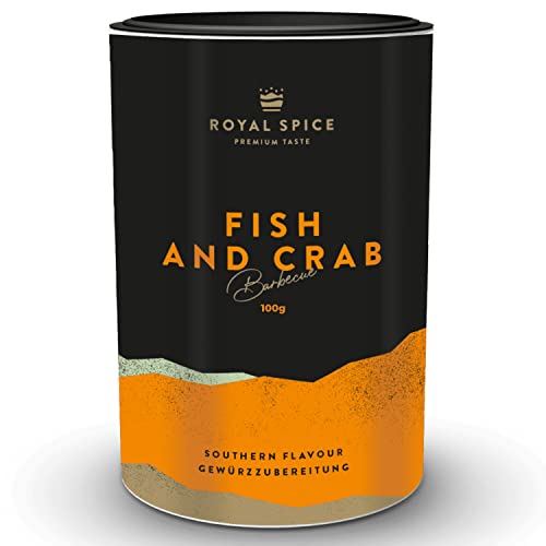 Royal Spice Fish and Crab 100g - Fisch Gewürzmischung Nach Original Rezeptur aus Louisiana - Perfekter Südstaaten Flair für Meeserfrüchte, Fisch und Eintöpe - Für Dutch Oven, Smoker & Grill von ROYAL SPICE bbq rubs & spices