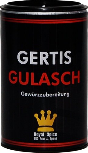 Royal Spice Gertis Gulasch Gewürz 100g - Traditioneller Geschmack bereichert mit frischen, modernen Komponenten & extra wenig Salz - Gulaschgewürz perfekt für Gulasch, Schmorgerichte & Eintöpfe Royal Spice Gertis Gulasch Gewürz 100g - Traditioneller Geschmack bereichert mit frischen, modernen Komponenten & extra wenig Salz - Gulaschgewürz perfekt für Gulasch, Schmorgerichte & Eintöpfe von ROYAL SPICE