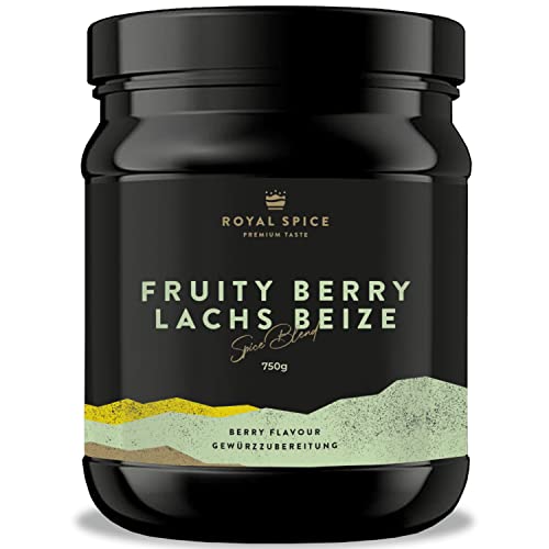 Royal Spice Lachsbeize Fruity Berry 750g - Lachs Beize Trockenmarinade - Fruchtiger Geschmack mit außergewöhnlich feinem Aroma - Einfache Anwendung & Perfekte Ergebnisse ohne Räuchern von ROYAL SPICE