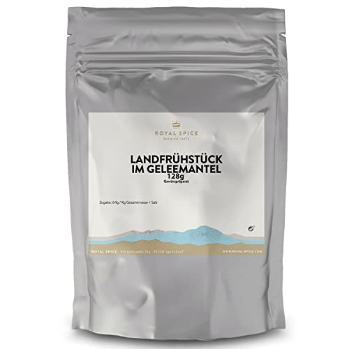 Royal Spice Landfrühstück im Geleemantel 128g - Gewürzmischung für Hausgemachte Frischwurst und Konserven - 128g für bis zu 2kg Wurstmasse - Einfache Zubereitung & Hervorragender Geschmack! von ROYAL SPICE bbq rubs & spices