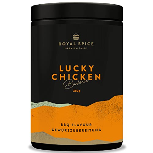 Royal Spice Lucky Chicken 350g - Hähnchen Gewürz & BBQ Rub Gewürzmischung für Chicken Wings & ganze Grill Hähnchen - Für perfekte, gleichmäßige Bräunung & knusprige Haut vom Grill & Smoker von ROYAL SPICE