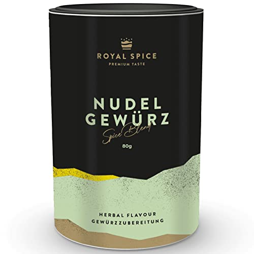 Royal Spice Nudel Gewürz 80g - Fruchtiges & Kräuterbetontes Nudelgewürz für Pasta Gerichte aller Art - Zum Anbraten, mit Wasser & Öl zu Pesto und Sauce verrühren oder direkt in Nudelsalat einarbeiten von ROYAL SPICE bbq rubs & spices