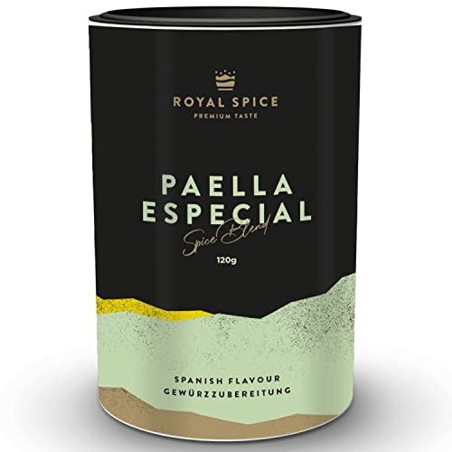 Royal Spice Paella Gewürz "Paella Especiale" 120g - Traditionell Spanisches Spezialgewürz für Paella, Risotto, Gemüse und Meeresfrüchte - Paella Gewürzmischung mit wunderschöner, typischer Färbung von ROYAL SPICE bbq rubs & spices