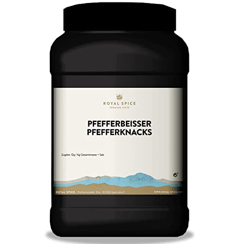 Royal Spice Pfefferbeißer Pfefferknacks - 1000g Pfefferbeisser Gewürz/Gewürzmischung für die Wurstherstellung - Herzhafte Pfefferbeißer, Mettwurst & weiche Rohesser - Inklusive Reifekomponenten von ROYAL SPICE