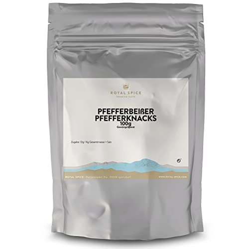 Royal Spice Pfefferbeißer Pfefferknacks - 100g Pfefferbeisser Gewürz/Gewürzmischung für die Wurstherstellung - Herzhafte Pfefferbeißer, Mettwurst & weiche Rohesser - Inklusive Reifekomponenten von ROYAL SPICE bbq rubs & spices