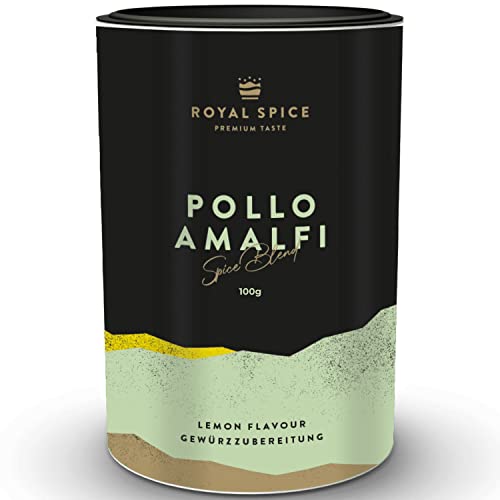 Royal Spice Pollo Amalfi 100g - Fruchtige italienische Geflügel Gewürzmischung für Geflügelgerichte aller Art - "Bella Italia" Geschmack - Hähnchengewürz mit fruchtiger Zitrone & mediterranen Kräuter von ROYAL SPICE bbq rubs & spices