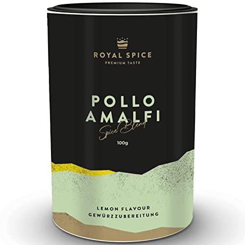Royal Spice Pollo Amalfi 100g - Fruchtige italienische Geflügel Gewürzmischung für Geflügelgerichte aller Art - "Bella Italia" Geschmack - Hähnchengewürz mit fruchtiger Zitrone & mediterranen Kräuter von ROYAL SPICE