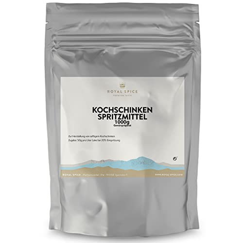 Royal Spice Schinken Spritzmittel 1000g - Mit der Komplettmischung im Handumdrehen zum selbstgemachten Kochschinken - Saftigkeit, zarter Biss & stabiles Fleischrot wie vom Metzger von ROYAL SPICE