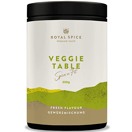 Royal Spice Veggie Table 220g - Fruchtige & Vollmundige Gewürzmischung - Gemüse Allrounder perfekt als Avocado Gewürz, Bowl Topping, Fisch Gewürz, für Pasta, Saucen & Suppen - Ohne zugesetzten Zucker Royal Spice Veggie Table 220g - Fruchtige & Vollmundige Gewürzmischung - Gemüse Allrounder perfekt als Avocado Gewürz, Bowl Topping, Fisch Gewürz, für Pasta, Saucen & Suppen - Ohne zugesetzten Zucker von ROYAL SPICE