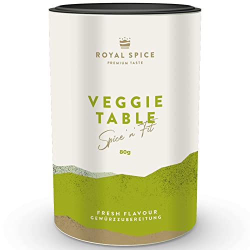 Royal Spice Veggie Table 80g - Fruchtige & Vollmundige Gewürzmischung - Gemüse Allrounder perfekt als Avocado Gewürz, Bowl Topping, Fisch Gewürz, für Pasta, Saucen & Suppen - Ohne zugesetzten Zucker von ROYAL SPICE