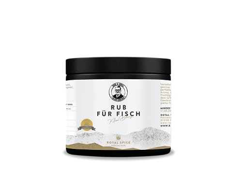 Rub für Fisch von Grillweltmeister Klaus Breinig mediterran und kräuterbetont für See, Salz- und Süsswasserfisch, perfekt für Smoker, Küche, Grill und Bratpfanne (400 Gramm Dose) von ROYAL SPICE bbq rubs & spices