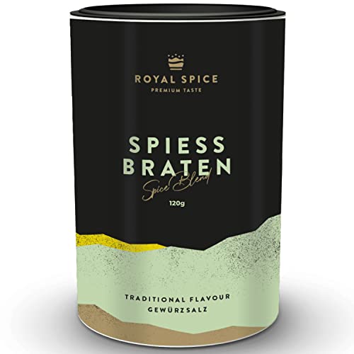 Royal Spice Grill-, Roll- & Spießbraten Gewürz 120g - Gewürzmischung für Braten aller Art - Spießbraten, Schweinebraten, Sauerbraten, Gänsebraten, klassische Nackensteaks - Für Drehspieß & Rotisserie Royal Spice Grill-, Roll- & Spießbraten Gewürz 120g - Gewürzmischung für Braten aller Art - Spießbraten, Schweinebraten, Sauerbraten, Gänsebraten, klassische Nackensteaks - Für Drehspieß & Rotisserie von ROYAL SPICE