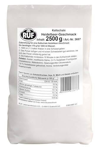 RUF Kaltschale Heidelbeer, Großpackung, Fruchtdessert ohne Kochen, Blaubeer-Geschmack, glutenfrei und vegan laut Rezeptur, 10 Minuten Kühlzeit, 1x2500g von RUF