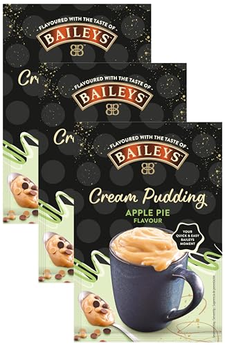 Baileys Cream Pudding Apple Pie, alkoholfrei, cremiger Pudding mit Geschmack vom Original Baileys Irish Cream Likör, einfache Zubereitung,1x59g Beutel (Packung mit 3) von RUF