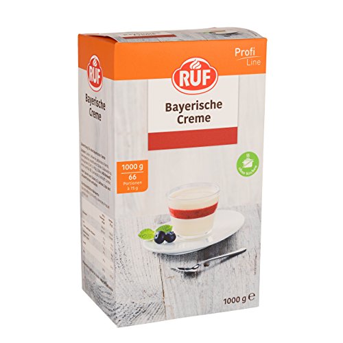 RUF Bayerische Creme, luftig leckere Vanillecreme, passend zu jedem Anlass, lässt sich auch optimal Portionieren, Großpackung ohne Kochen, 1x1000g von RUF