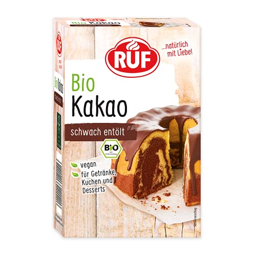 RUF Bio-Kakao schwach entölt, Kakao-Pulver in Bio-Qualität, als Back-Kakao und Trink-Schokolade, glutenfrei, vegan und zuckerfrei, 125g RUF Bio-Kakao schwach entölt, Kakao-Pulver in Bio-Qualität, als Back-Kakao und Trink-Schokolade, glutenfrei, vegan und zuckerfrei, 125g von RUF