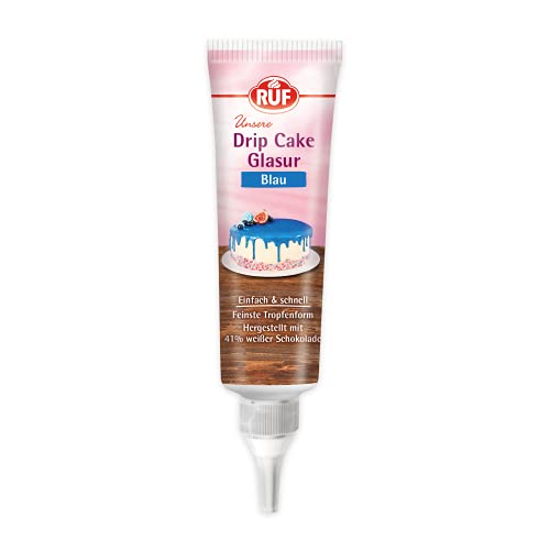 RUF Drip Cake Glasur Blau, weiße Schokolade-Glasur in der Tube, zum Glasieren von Tropfen-Kuchen, Naked-Cakes, Cupcakes & Torten, glutenfrei, 1 x 125g RUF Drip Cake Glasur Blau, weiße Schokolade-Glasur in der Tube, zum Glasieren von Tropfen-Kuchen, Naked-Cakes, Cupcakes & Torten, glutenfrei, 1 x 125g von RUF