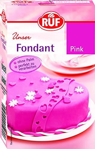 RUF Fondant pink, zum Formen von Figuren, Blumen und Buchstaben geeignet, Modellierfondant, Rollfondant, ohne Palmöl, glutenfrei und vegan, 250g von RUF