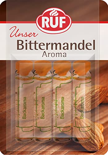 RUF Backaroma Bitter-Mandel, 4 Fläschchen Mandel-Aroma für Kuchen, Torten, Waffeln oder Plätzchen, tröpfchenweise dosierbar, glutenfrei, vegan RUF Backaroma Bitter-Mandel, 4 Fläschchen Mandel-Aroma für Kuchen, Torten, Waffeln oder Plätzchen, tröpfchenweise dosierbar, glutenfrei, vegan von RUF