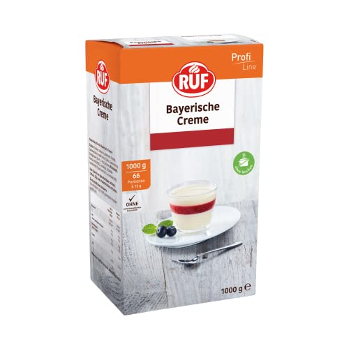 RUF Bayerische Creme, luftig leckere Vanillecreme, passend zu jedem Anlass, lässt sich auch optimal Portionieren, Großpackung ohne Kochen, 1x1000g von RUF