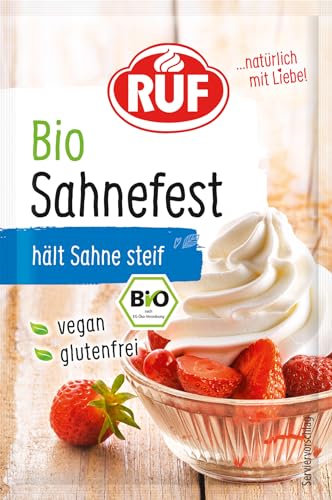 RUF Bio Sahnefest, Sahnestand in Bio Qualität, für Kuchen, Torten, Waffeln, Windbeutel, Sahnesteif, glutenfrei & vegan, 4 x 8g RUF Bio Sahnefest, Sahnestand in Bio Qualität, für Kuchen, Torten, Waffeln, Windbeutel, Sahnesteif, glutenfrei & vegan, 4 x 8g von RUF
