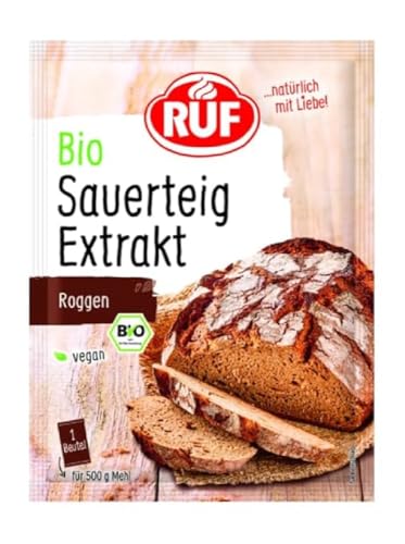 RUF Bio Sauerteig-Extrakt, getrockneter Sauerteigextrakt aus Bio Roggen-Vollkornmehl, Roggensauerteig zum Backen von Brot & Brötchen von RUF