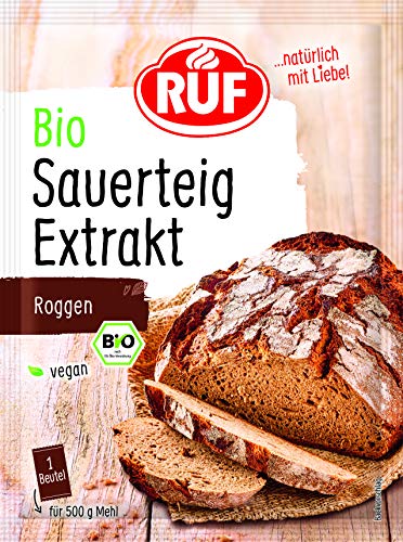 RUF Bio Sauerteig-Extrakt, getrockneter Sauerteigextrakt aus Roggen-Vollkornmehl, Roggensauerteig zum Backen von Brot & Brötchen, 25er Pack (25x2x15g) von RUF