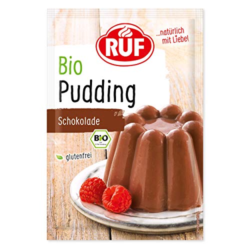 RUF Bio Pudding Schokolade, Pudding-Pulver mit Kakao-Pulver aus kontrolliert biologischem Anbau, glutenfrei & vegan, 1 x 92g von RUF