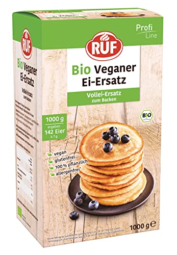 RUF Bio Veganer Ei-Ersatz Vorratspackung ersetzt 142 Eier, 100% pflanzlicher Vollei-Ersatz, Ei-Ersatz-Pulver zum Backen, Kochen, für vegane Mayonnaise & Desserts, 1kg von RUF