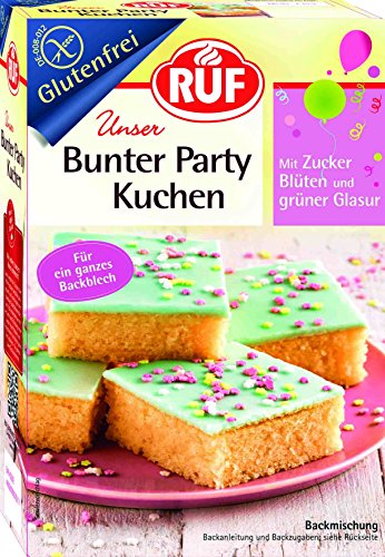 RUF Bunter Partykuchen glutenfrei, Blechkuchen mit Zuckerstreusel und Zuckerglasur, perfekt für den Kindergeburtstag, Zöliakie geeignet, 815g RUF Bunter Partykuchen glutenfrei, Blechkuchen mit Zuckerstreusel und Zuckerglasur, perfekt für den Kindergeburtstag, Zöliakie geeignet, 815g von RUF